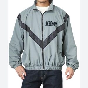 NWOT, US ARMY Men's Gray and Black Reflective PT Training IPFU Jacket sz XL